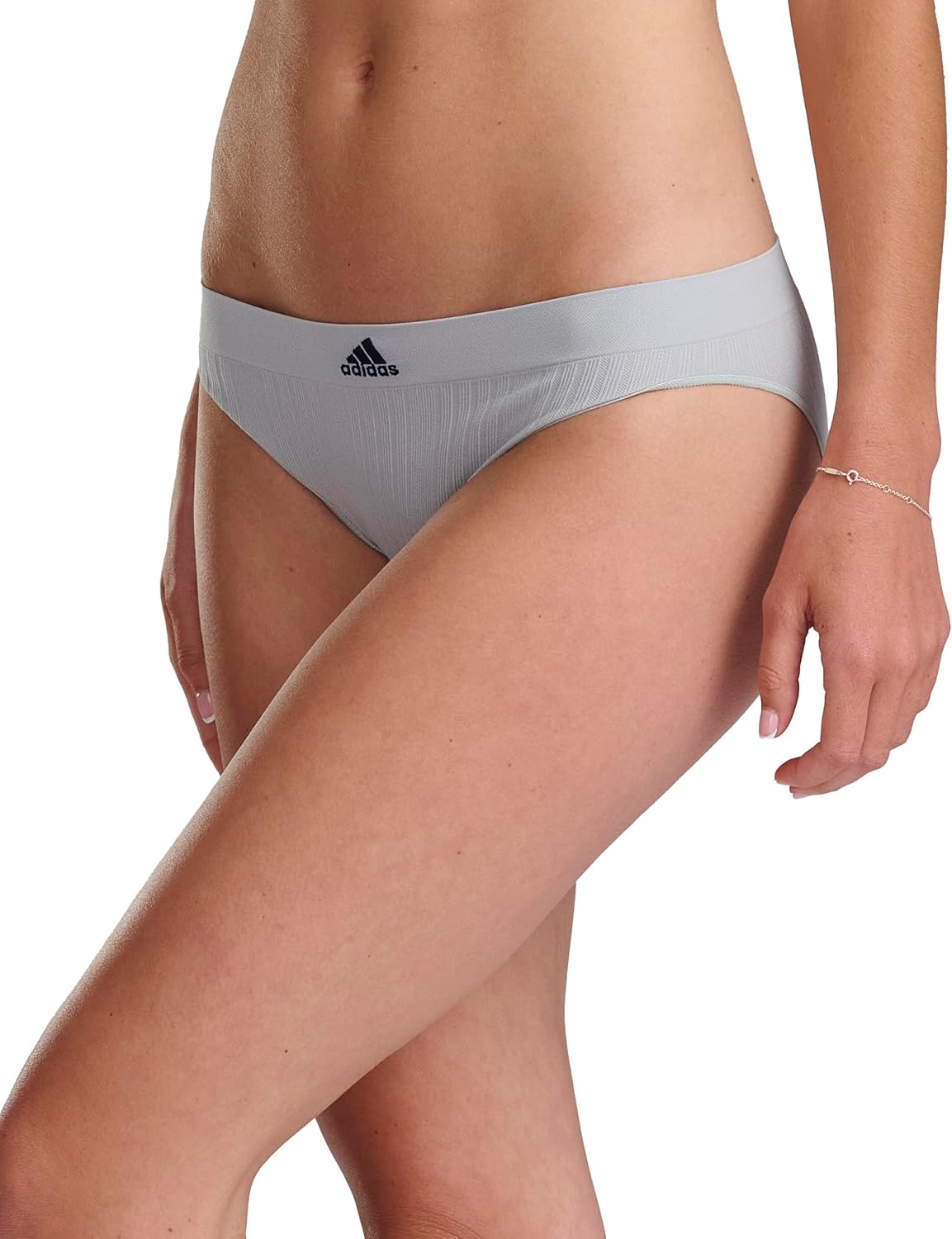 image:imageadidas womens Seamless Bikini Underwear MultipackWonder Silver RibbedWhiteWonder Beige Ribbed