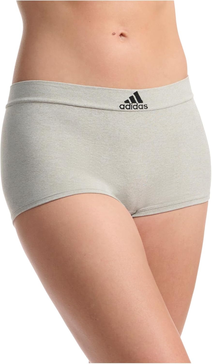 image:imageadidas womens Seamless Boyshort Underwear MultipackBlack With StripesHeather GreyVivid Red