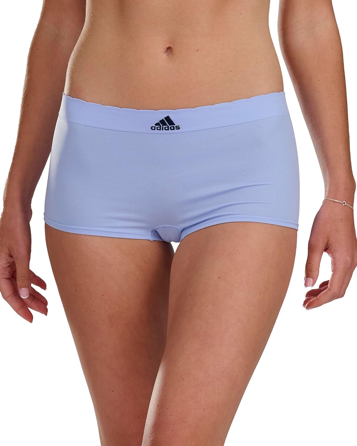 image:imageadidas womens Seamless Boyshort Underwear MultipackBlue Dawn ScallopHeather GreyLinen Green
