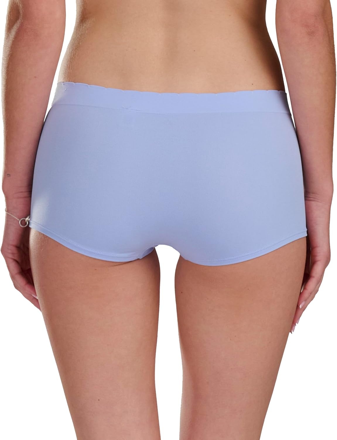 image:imageadidas womens Seamless Boyshort Underwear MultipackBlue Dawn ScallopHeather GreyLinen Green 6 Pack