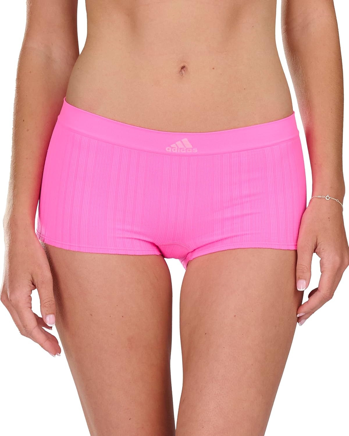 image:imageadidas womens Seamless Boyshort Underwear MultipackLucid Pink RibbedHeather GreyShadow Violet 6 Pack