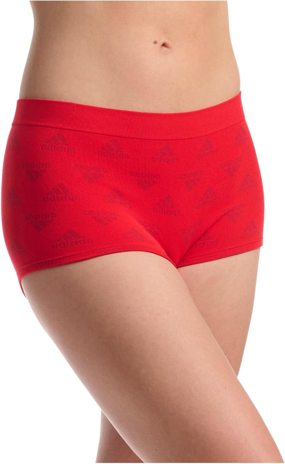 image:imageadidas womens Seamless Boyshort Underwear MultipackVivid Red LogoWhiteNight Indigo
