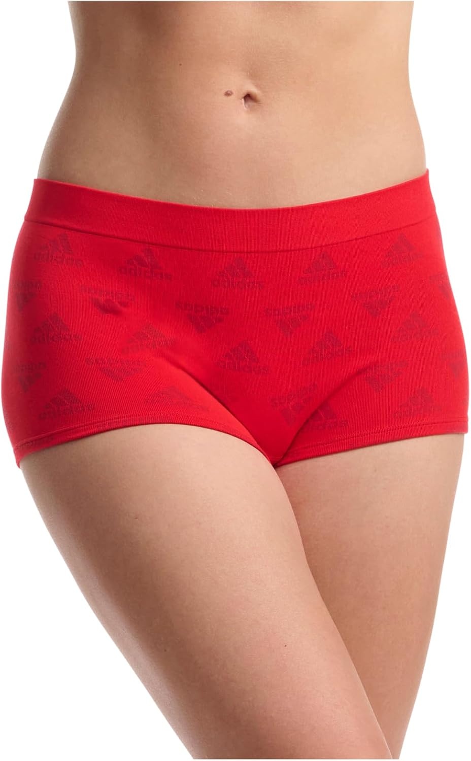 image:imageadidas womens Seamless Boyshort Underwear MultipackVivid Red LogoWhiteNight Indigo
