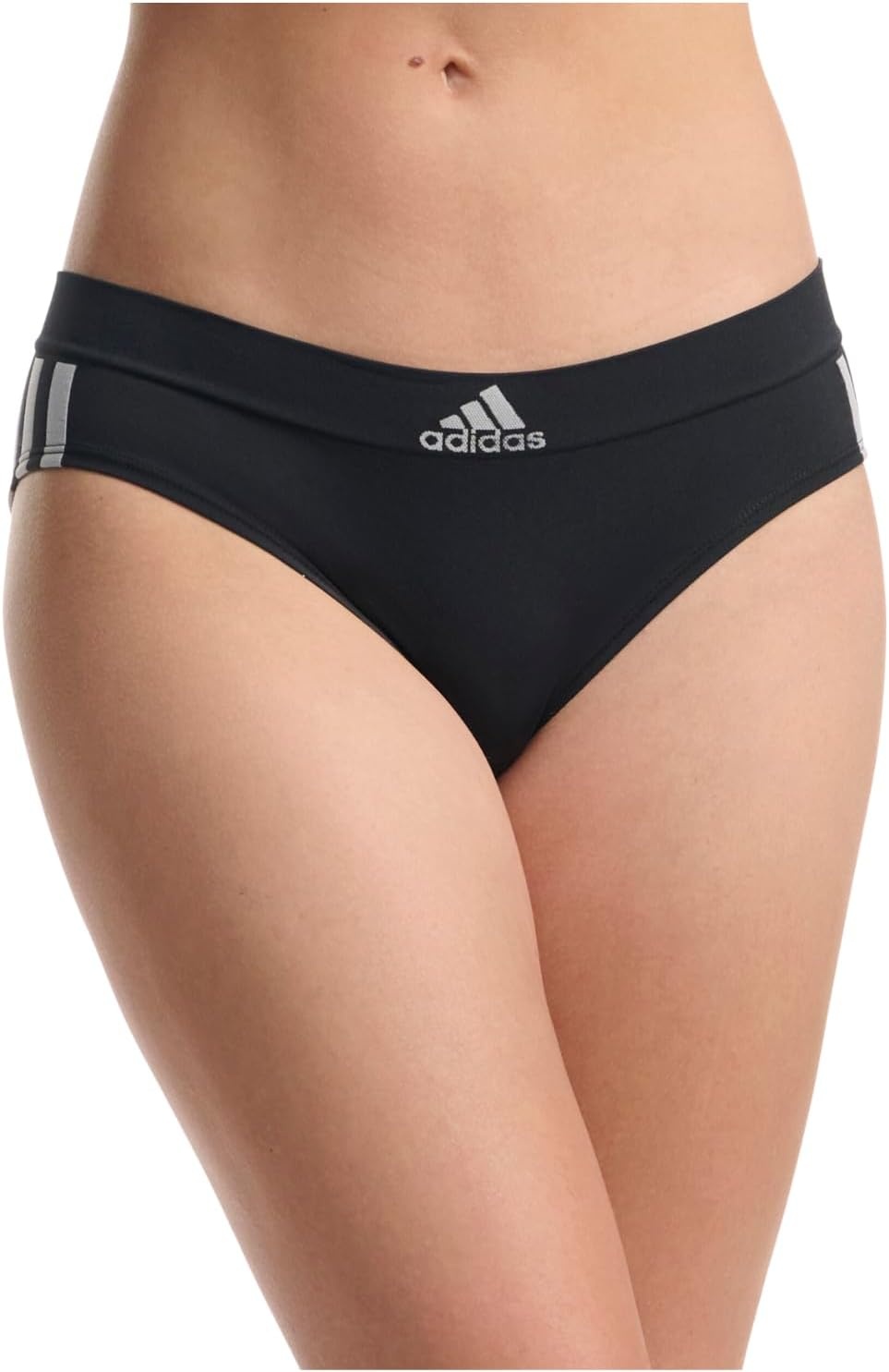 image:imageadidas womens Seamless Hipster Underwear 3 PackBlack With StripesHeather GreyVivid Red