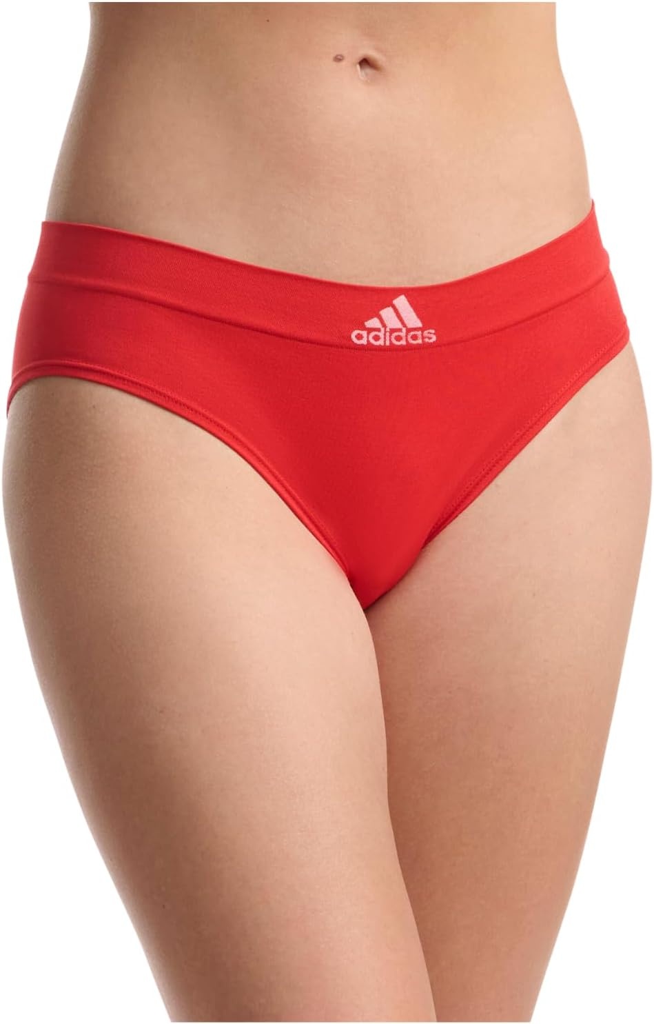 image:imageadidas womens Seamless Hipster Underwear 3 PackBlack With StripesHeather GreyVivid Red
