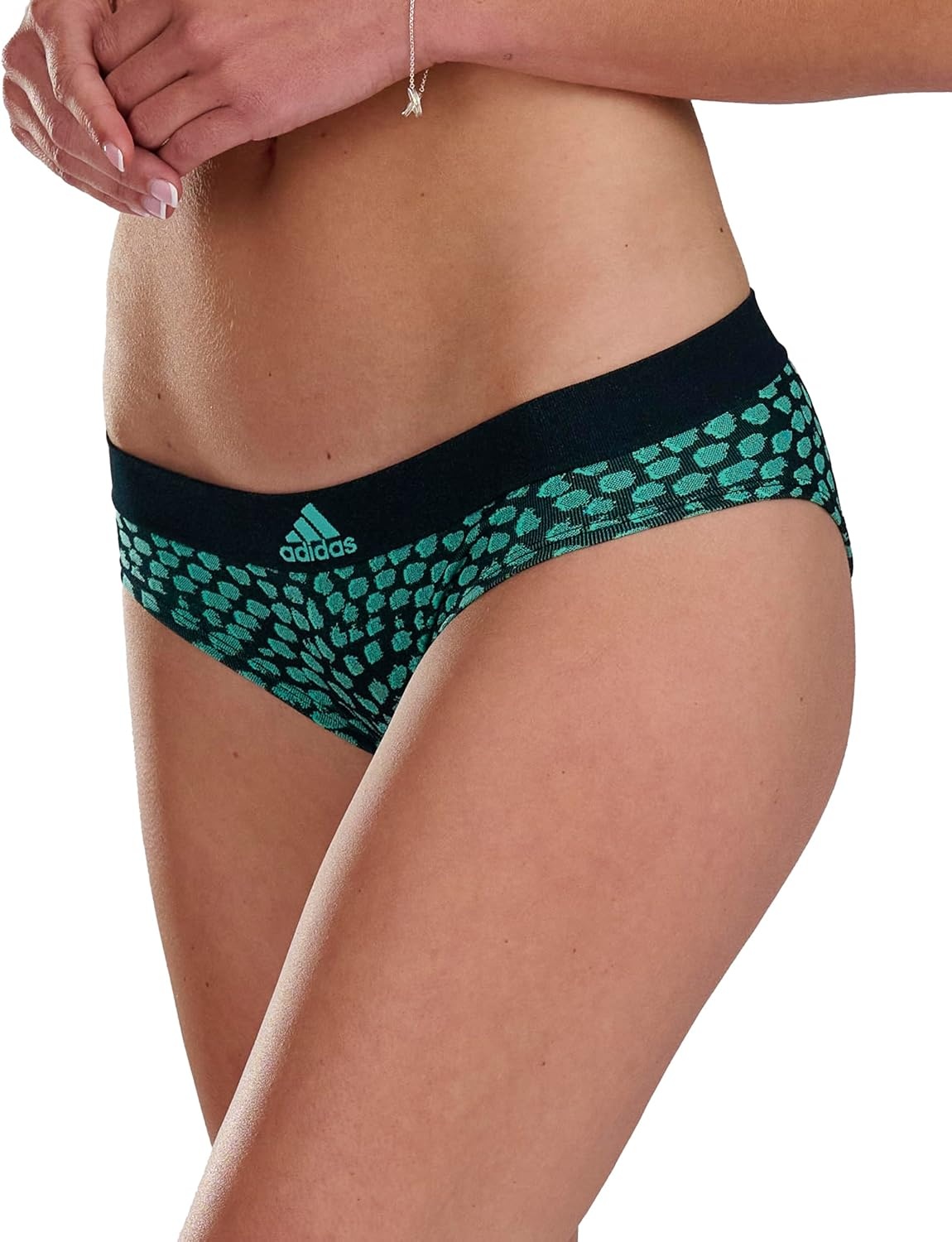 image:imageadidas womens Seamless Hipster Underwear 3 PackBlue SpottedHeather GreyNight Indigo 6 Pack