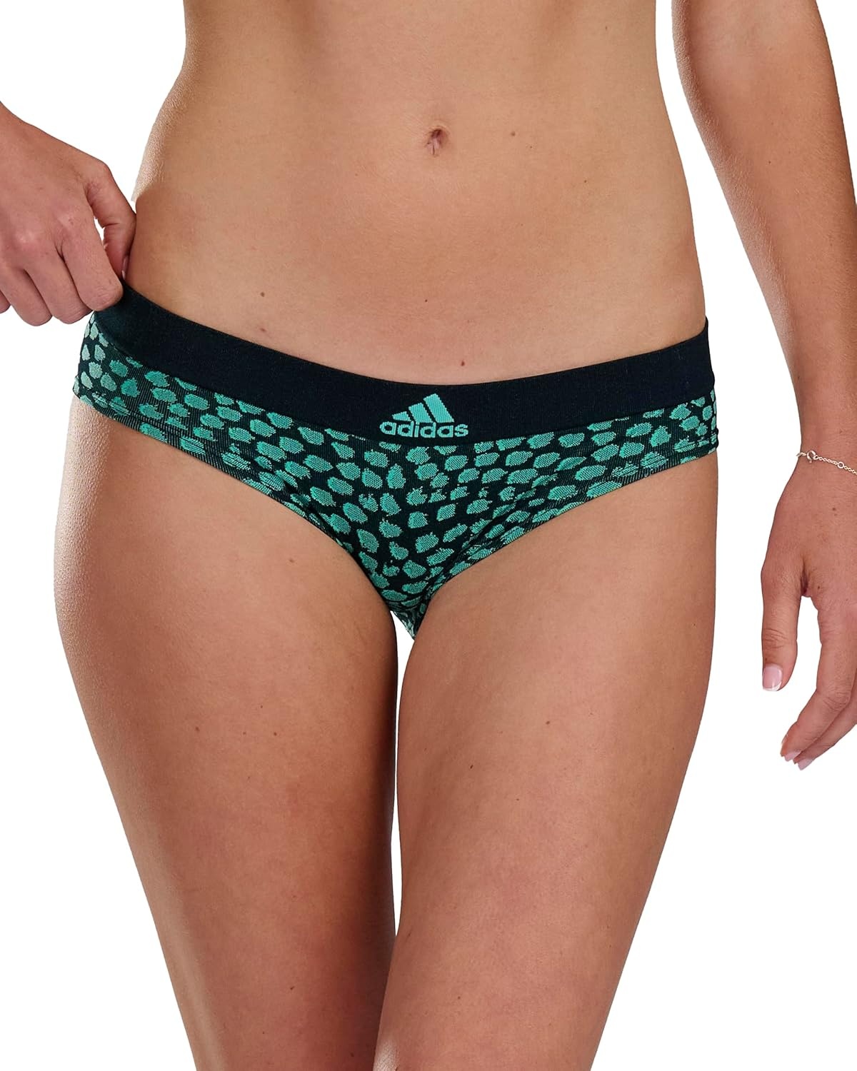 image:imageadidas womens Seamless Hipster Underwear 3 PackBlue SpottedHeather GreyNight Indigo 6 Pack