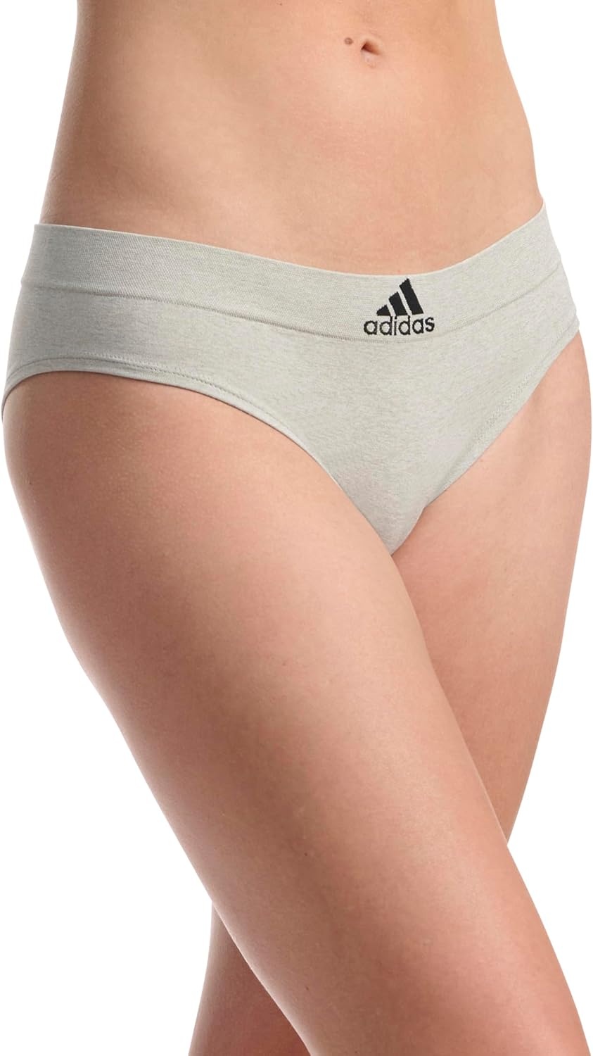 image:imageadidas womens Seamless Hipster Underwear 3 PackBlue SpottedHeather GreyNight Indigo