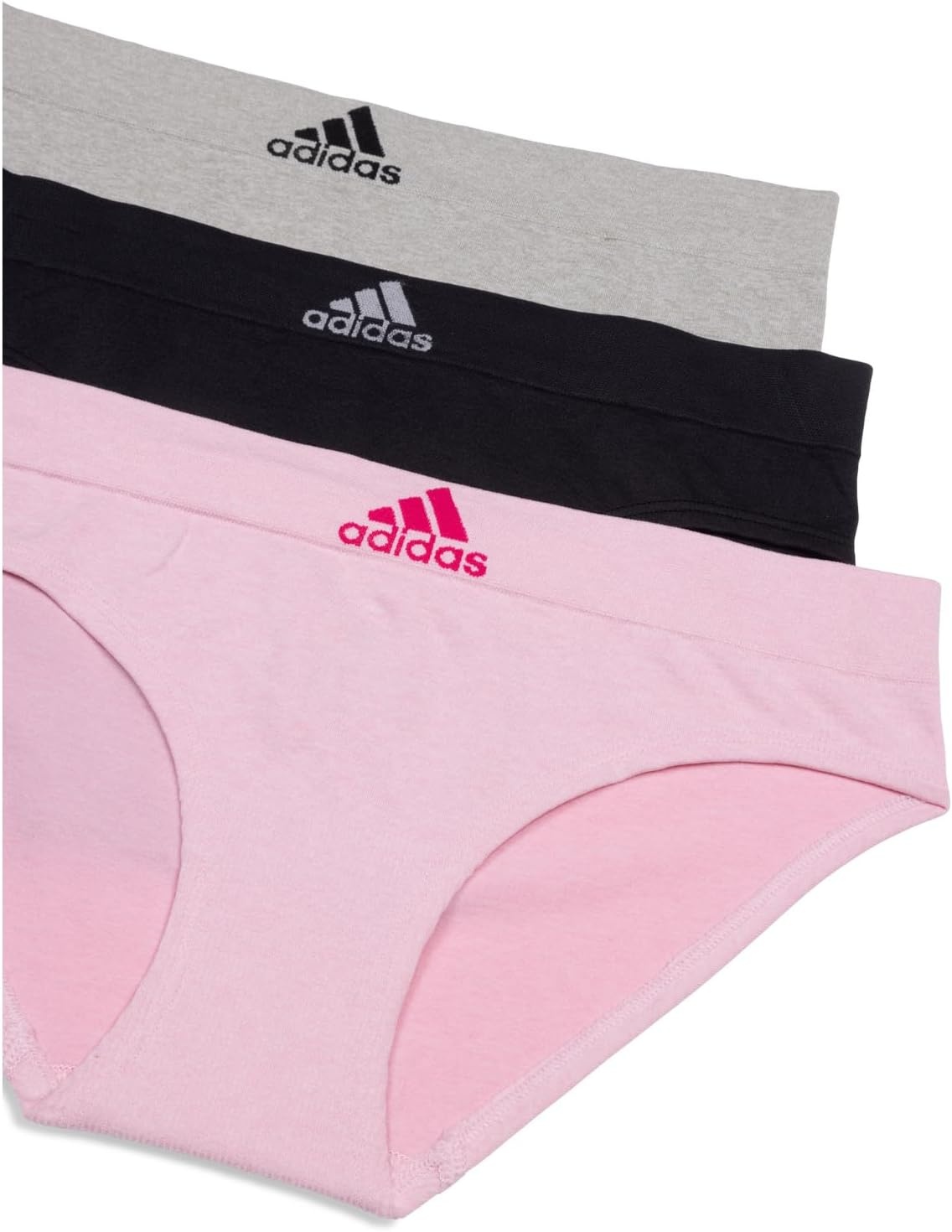 image:imageadidas womens Seamless Hipster Underwear 3 PackPink HeatherBlackHeather Grey