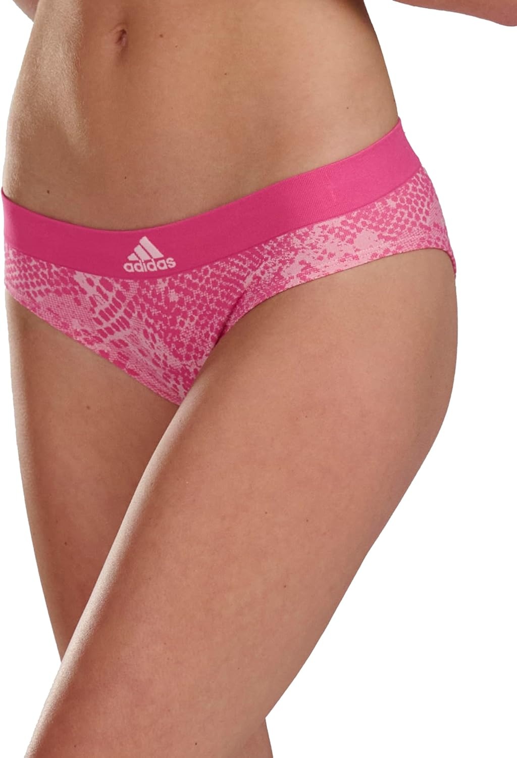 image:imageadidas womens Seamless Hipster Underwear 3 PackPink SnakeHeather GreyBlack 6 Pack