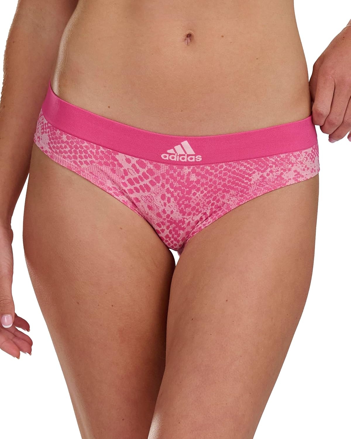 image:imageadidas womens Seamless Hipster Underwear 3 PackPink SnakeHeather GreyBlack 6 Pack