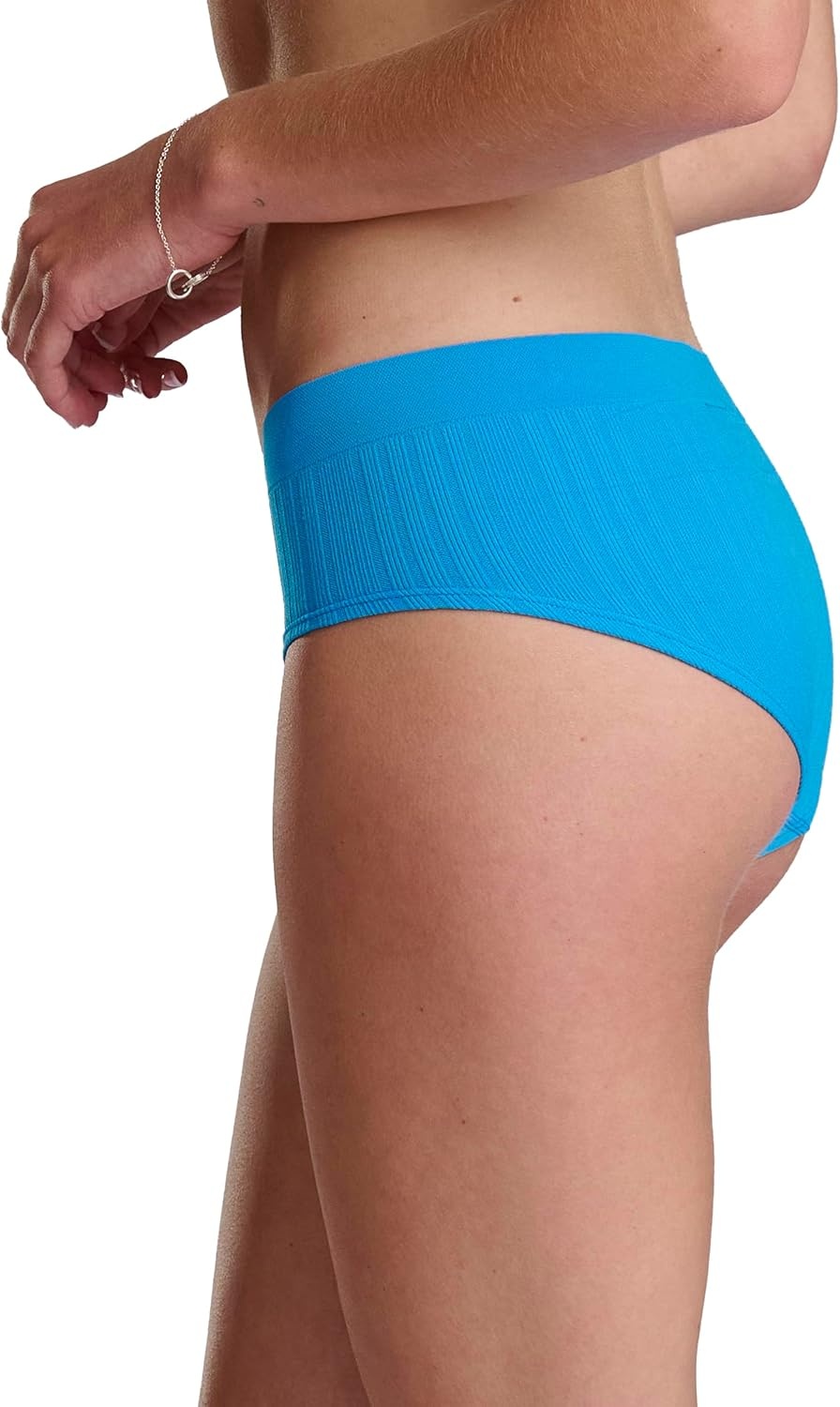 image:imageadidas womens Seamless Hipster Underwear 3 PackPulse Blue RibbedClear SkyToasted Almond