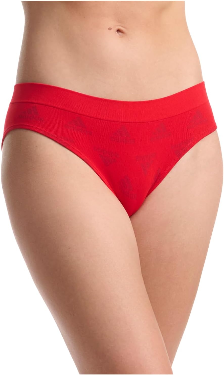 image:imageadidas womens Seamless Hipster Underwear 3 PackVivid Red LogoWhiteNight Indigo