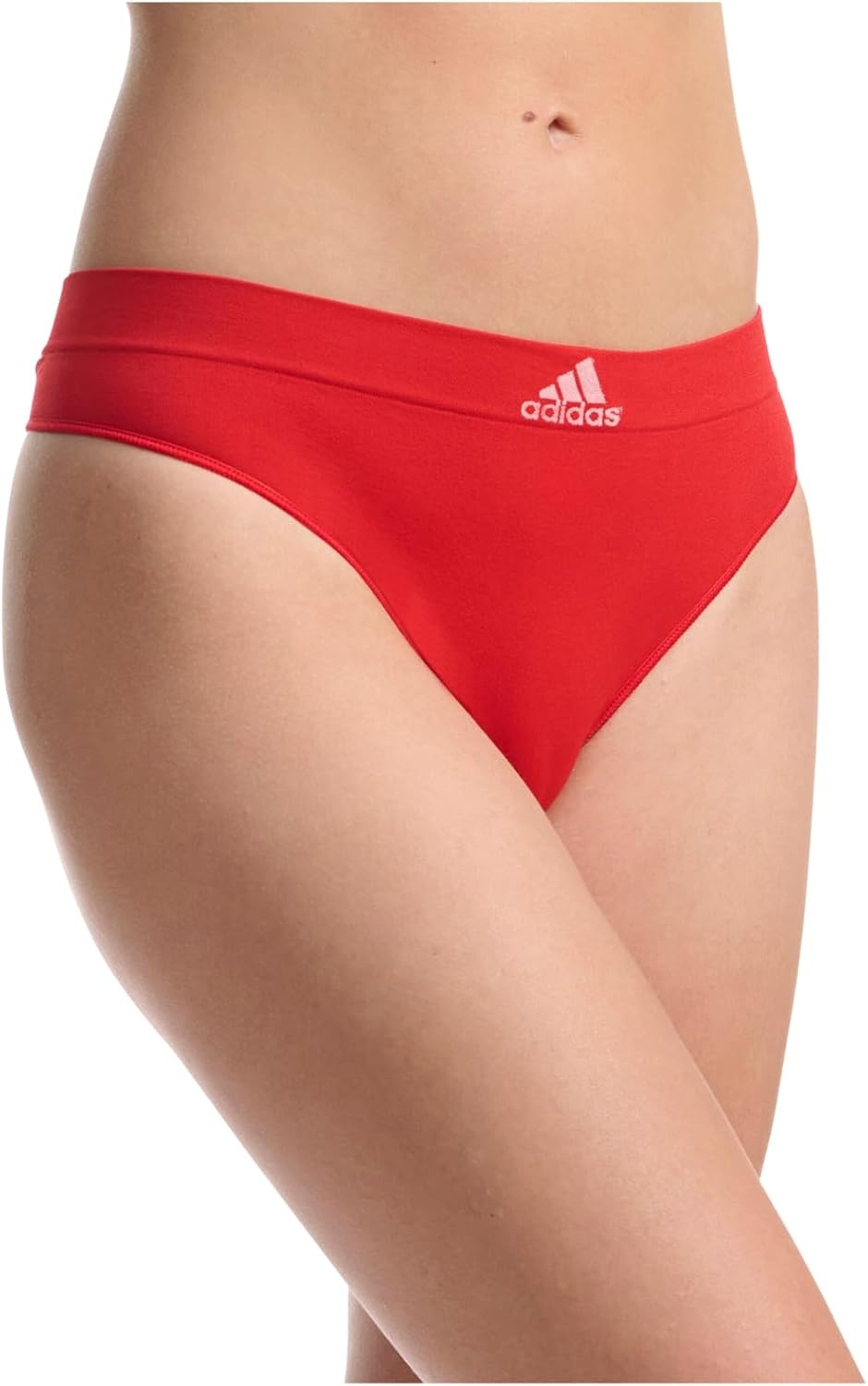 image:imageadidas womens Seamless Thong Underwear 3packBlack With StripesHeather GreyVivid Red