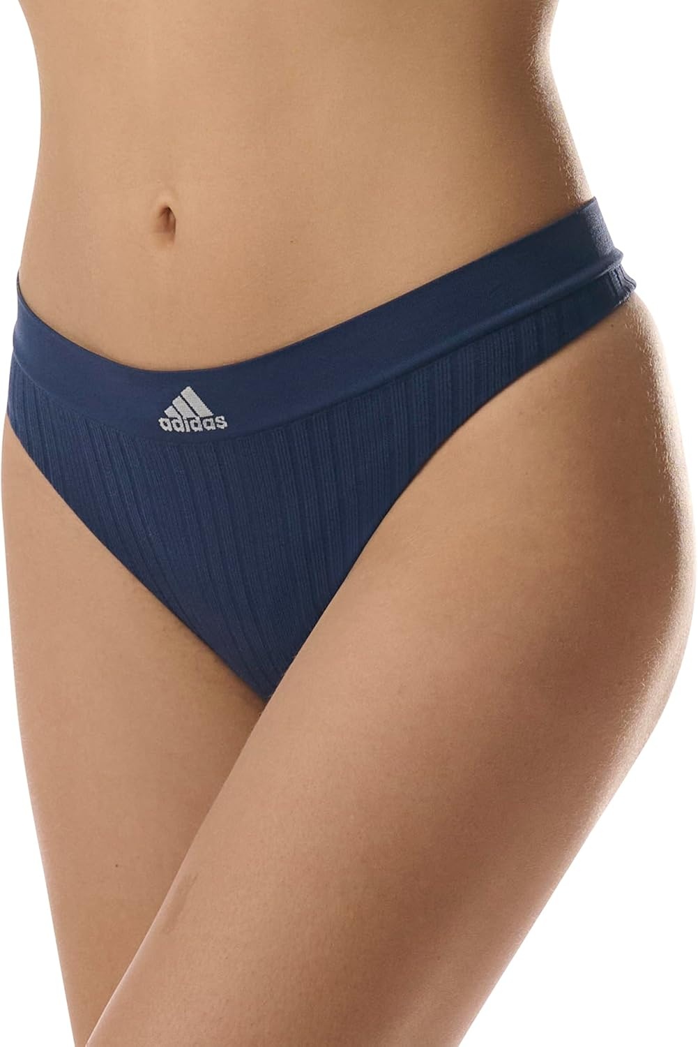 image:imageadidas womens Seamless Thong Underwear 3packNight Indigo RibbedLucid PinkWonder TaupeBlack RibbedHeather GreyLucid Pink