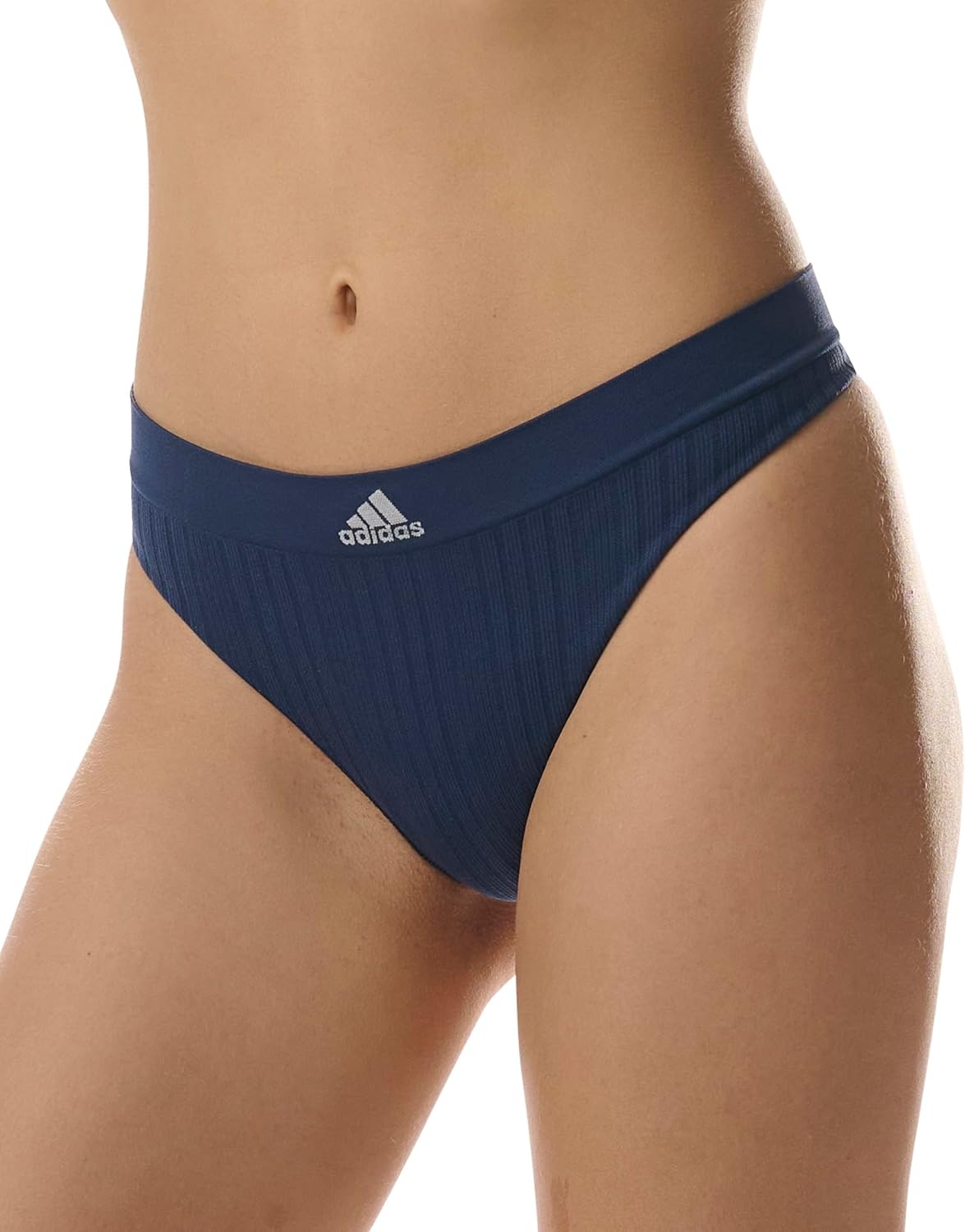 image:imageadidas womens Seamless Thong Underwear 3packNight Indigo RibbedLucid PinkWonder TaupeBlack RibbedHeather GreyLucid Pink