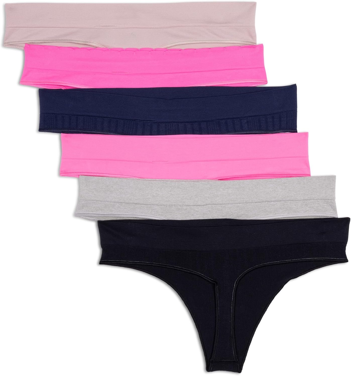 image:imageadidas womens Seamless Thong Underwear 3packNight Indigo RibbedLucid PinkWonder TaupeBlack RibbedHeather GreyLucid Pink