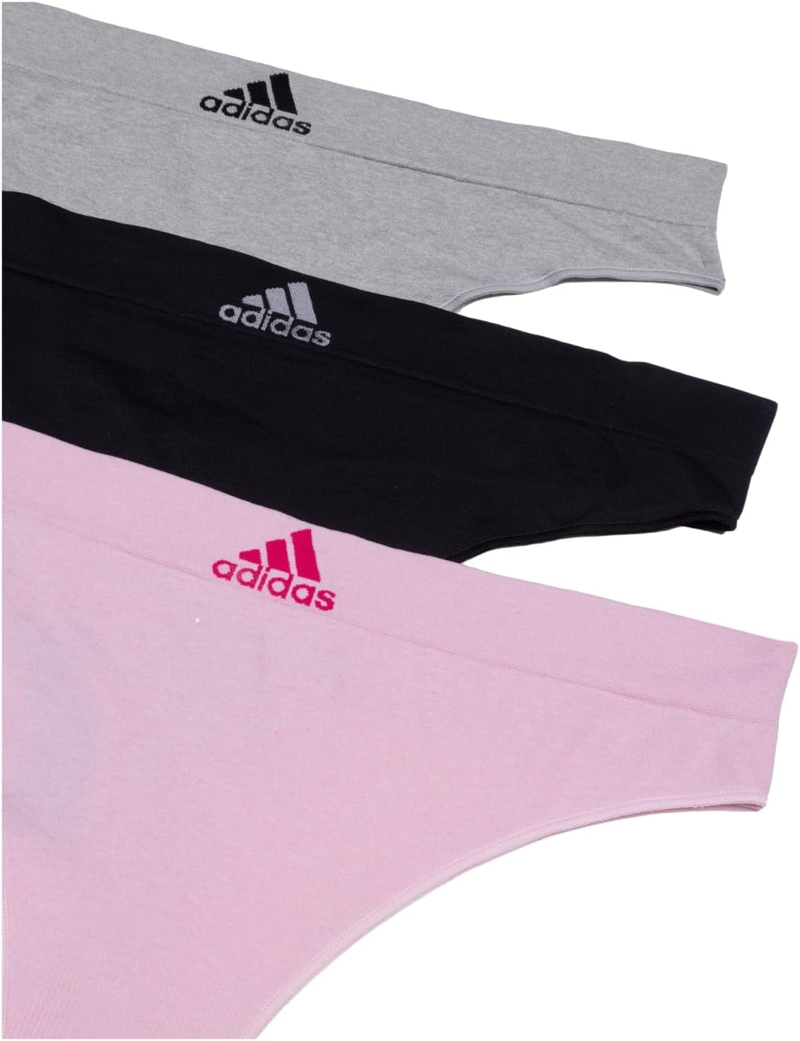 image:imageadidas womens Seamless Thong Underwear 3packPink HeatherBlackHeather Grey