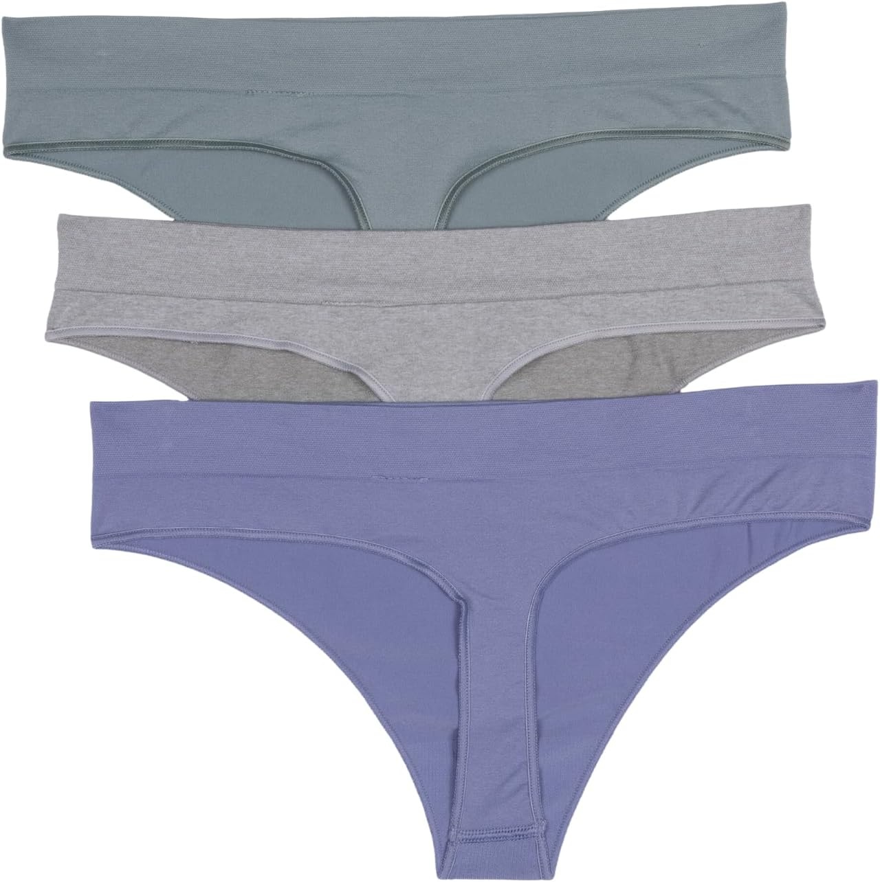 image:imageadidas womens Seamless Thong Underwear 3packSilver VioletHeather GreySilver Green