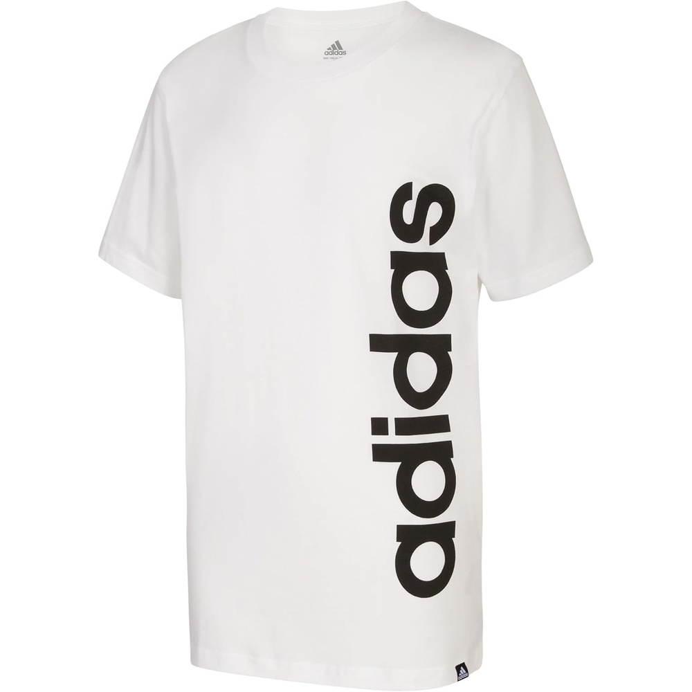 image:imageAdidas Boys Short Sleeve Linear Logo TShirtWhite Core