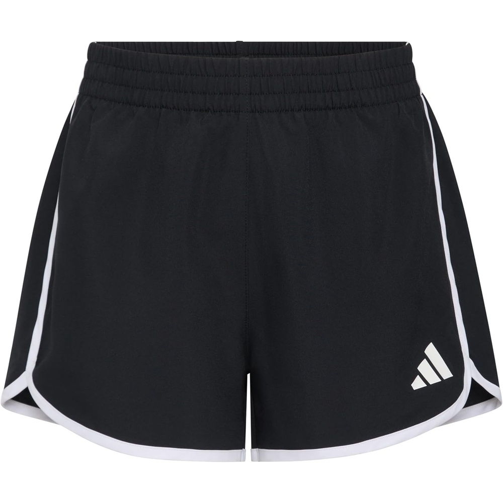 image:imageAdidas Girls Elastic Waistband Retro Woven ShortsBlackWhite Stripe