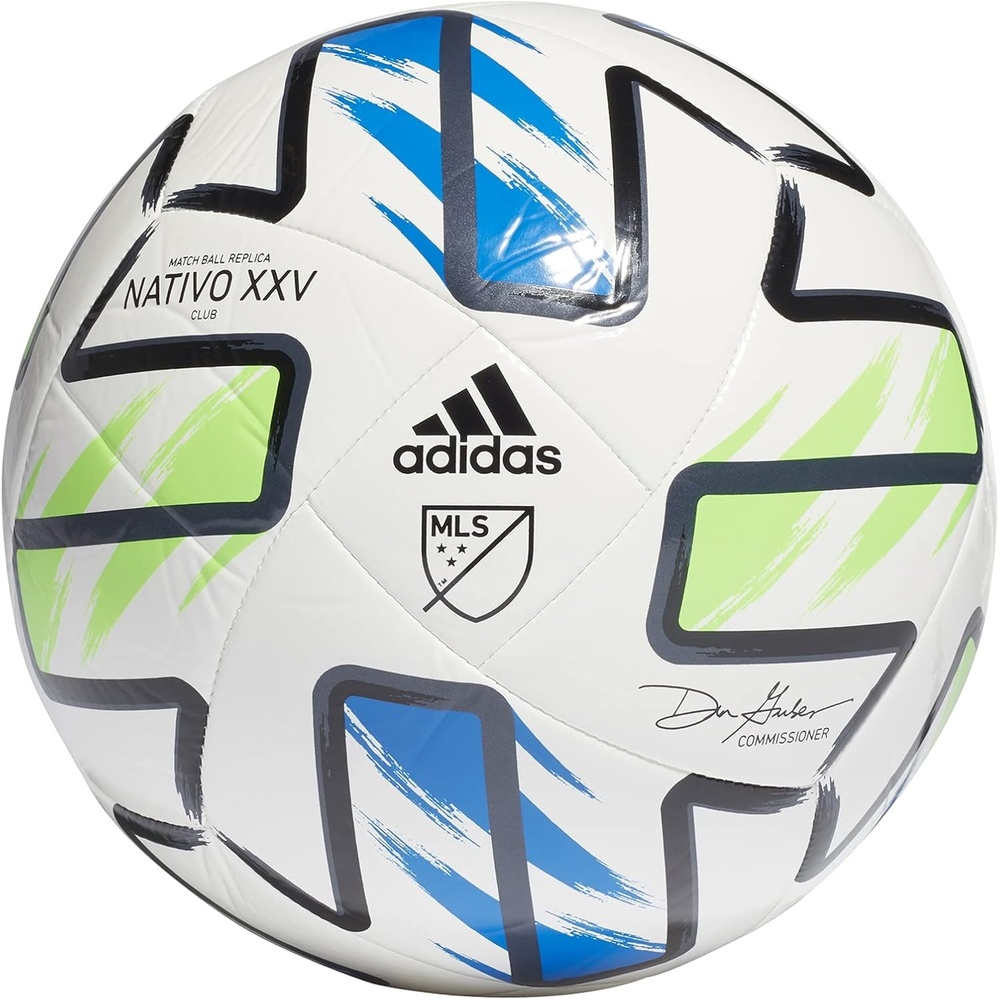 image:imageAdidas MLS Nativo XXV Club BallWhiteSolar GreenGlory BlueBlack