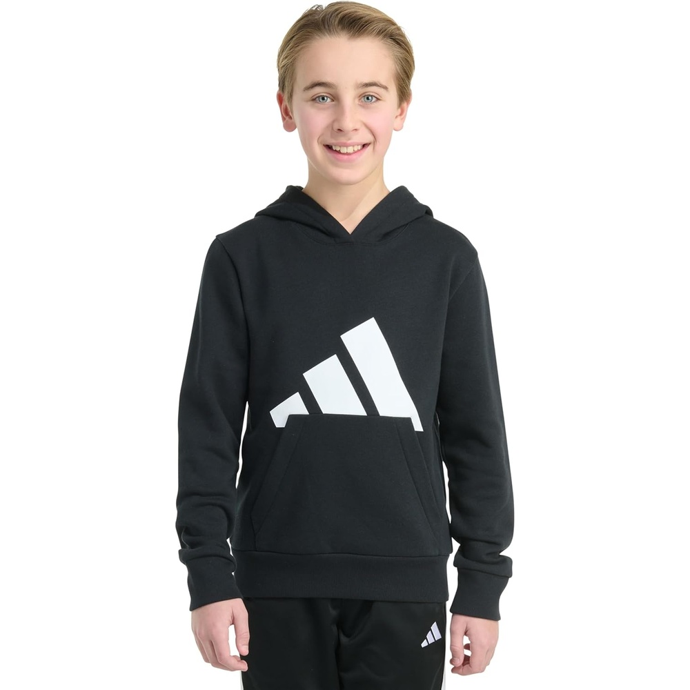 image:imageadidas Boys Long Sleeve Essential Big Logo Fleece Pullover HoodieBlack