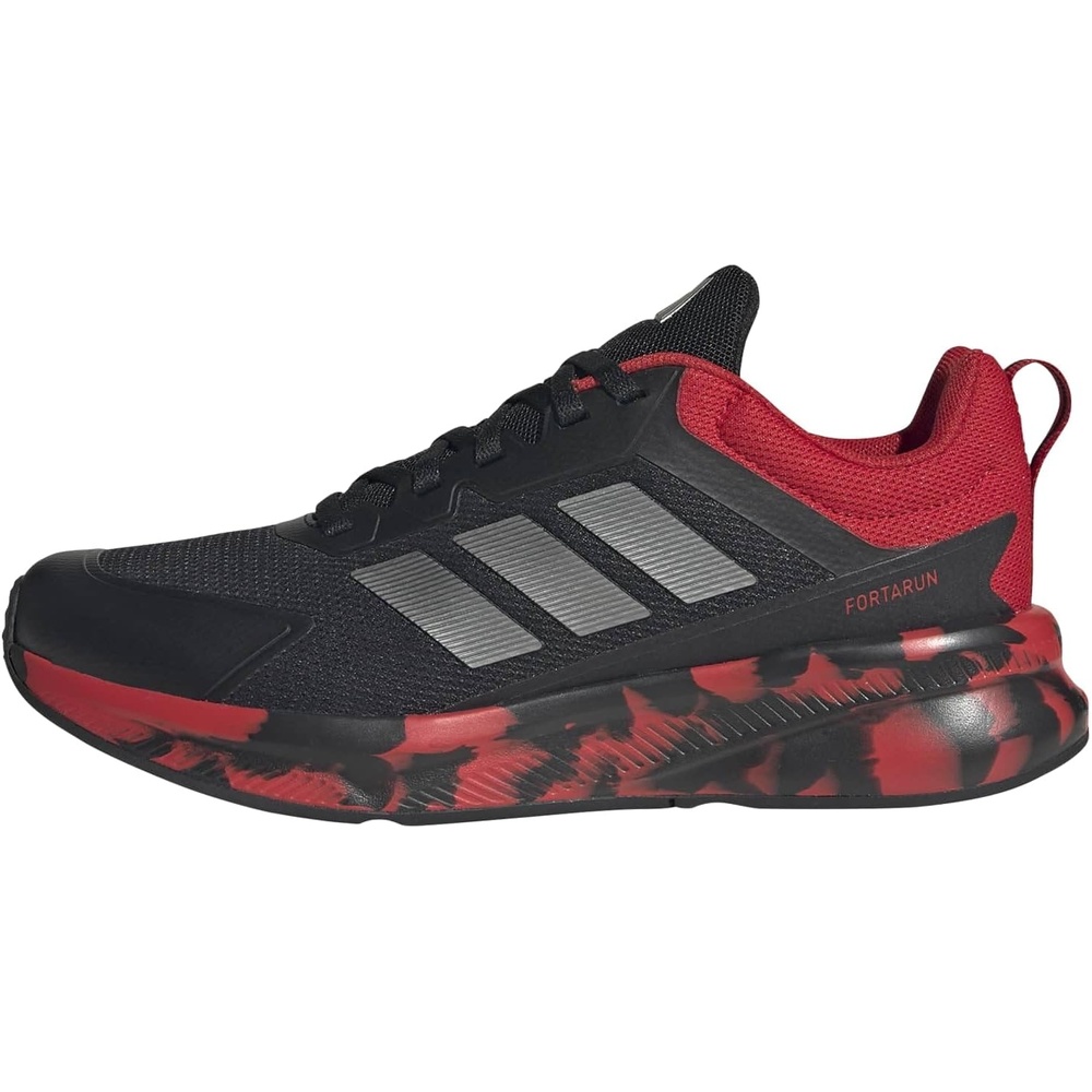 image:imageadidas Kids Fortarun 40 Little KidBlackIron MetallicBetter Scarlet