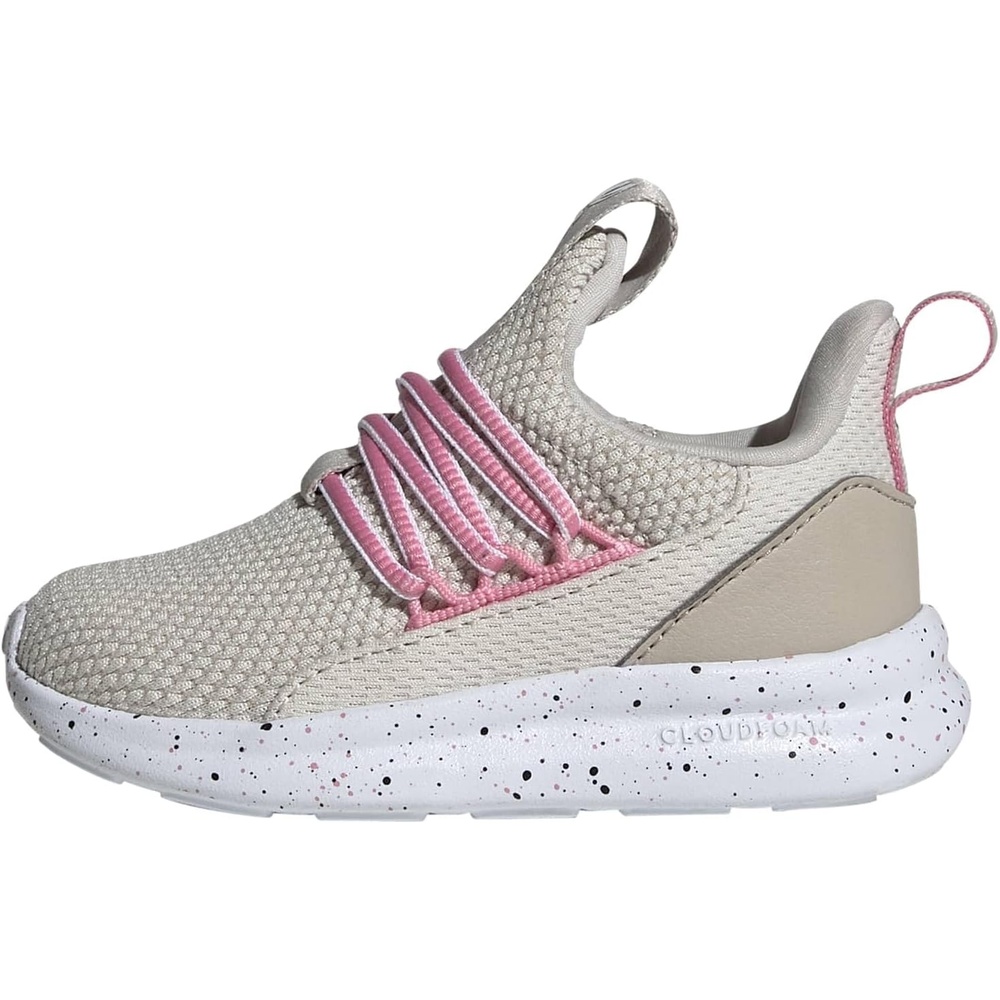 image:imageadidas Kids Girls Lite Racer Adapt 70 Lace Up Sneakers Shoes Casual BlackAluminaBliss PinkWonder Beige