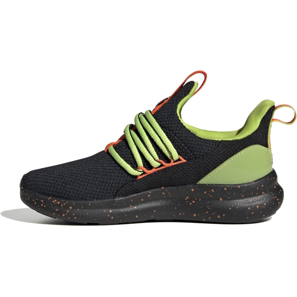 image:imageadidas Kids Girls Lite Racer Adapt 70 Lace Up Sneakers Shoes Casual BlackBlackImpact OrangeSolar Slime