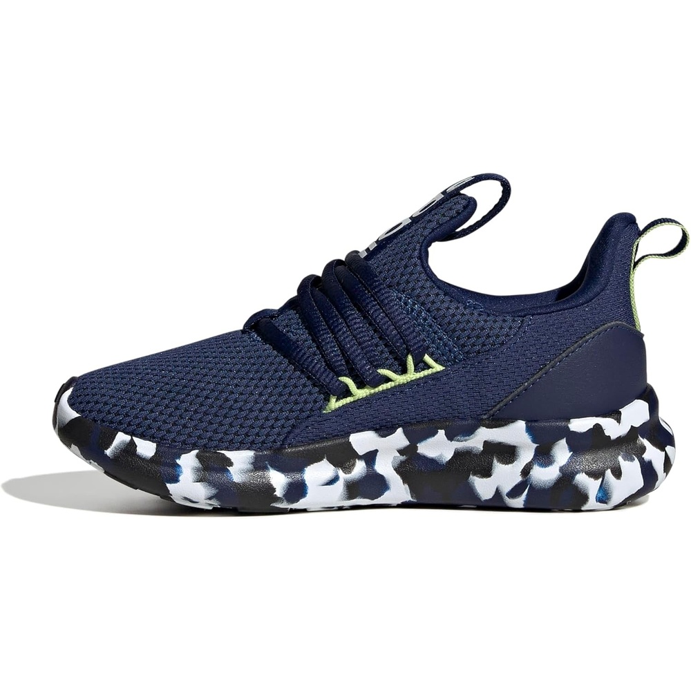 image:imageadidas Kids Girls Lite Racer Adapt 70 Lace Up Sneakers Shoes Casual BlackDark BlueWhitePulse Lime