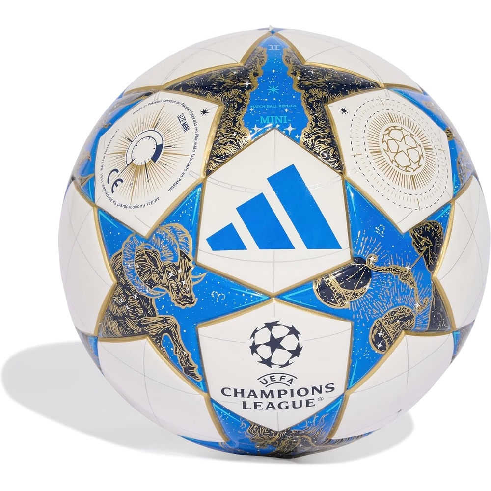 image:imageadidas Messi Mini Soccer BallWhiteDark BluePantoneGold MetallicUEFA Champions League