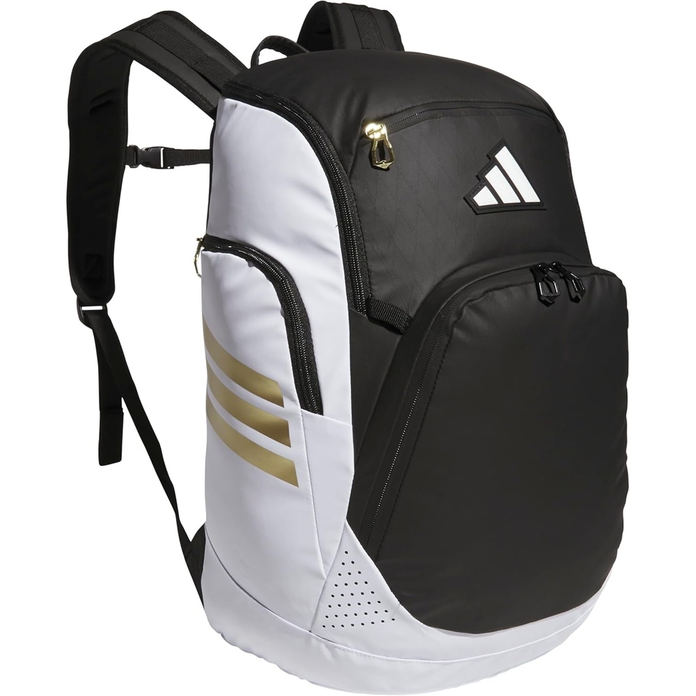 image:imageadidas Select Basketball Backpack for Practice Gym and Travel 32LWhiteBlackGold Metallic