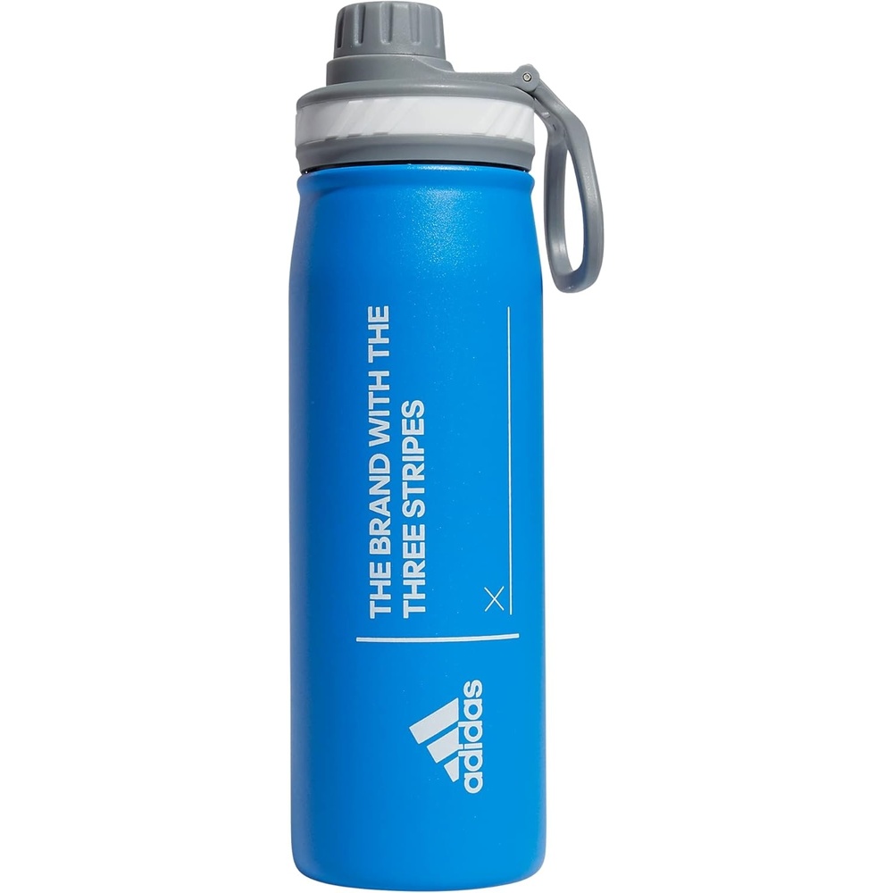 image:imageadidas Stainless Steel Metal Water Bottle 20 oz 600 mL Screw CapBlue RushWhiteGrey