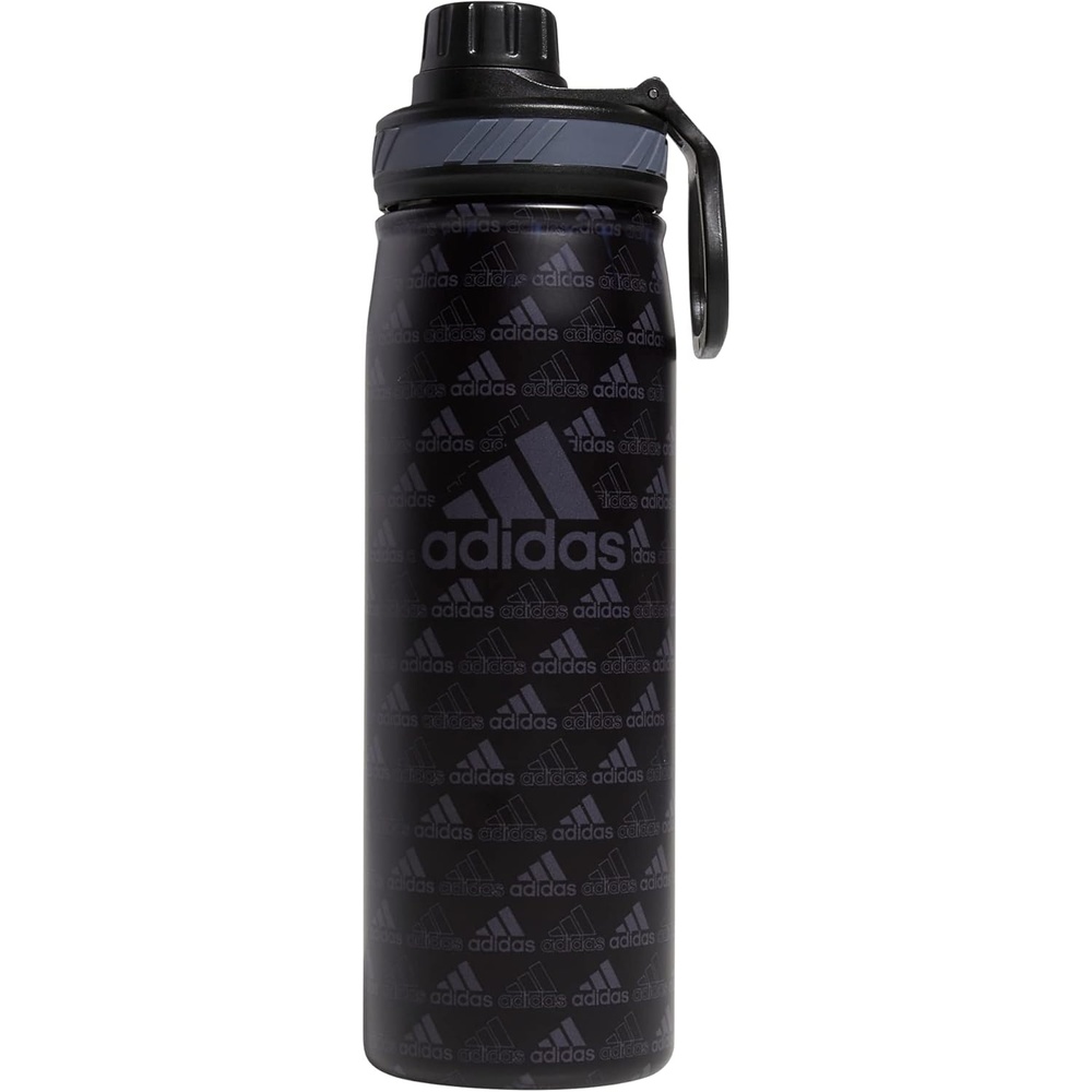image:imageadidas Stainless Steel Metal Water Bottle 20 oz 600 mL Screw CapBos Mini Monogram BlackBlackOnix Grey