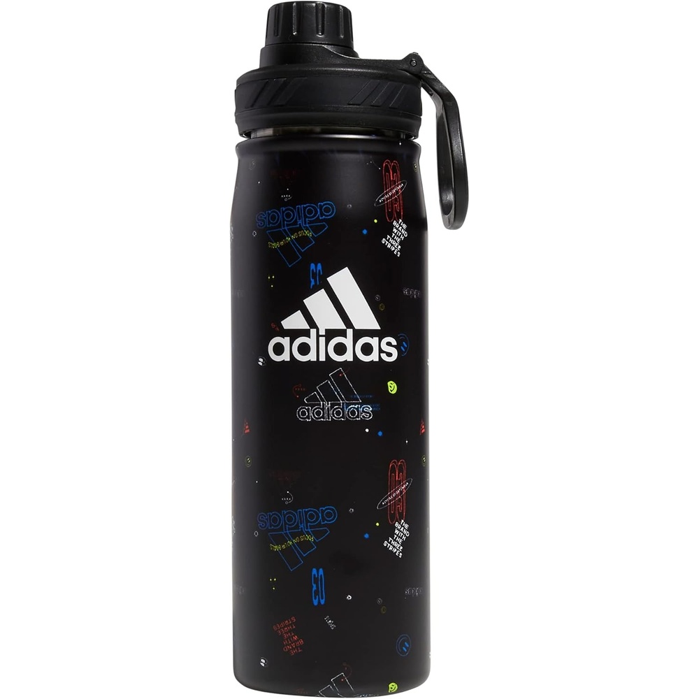 image:imageadidas Stainless Steel Metal Water Bottle 20 oz 600 mL Screw CapIcon Brand Love BlackBlackWhite