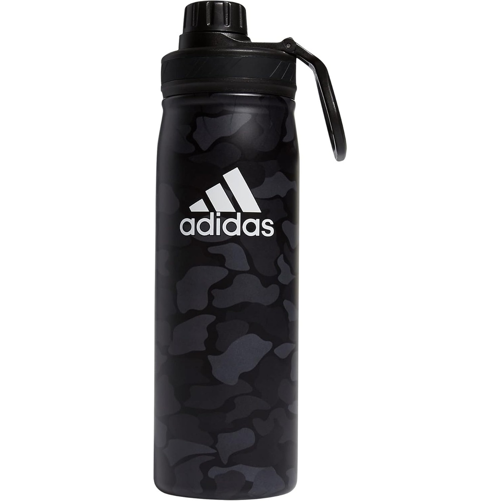 image:imageadidas Stainless Steel Metal Water Bottle 20 oz 600 mL Screw CapNomad Camo GreycarbonWhiteBlack