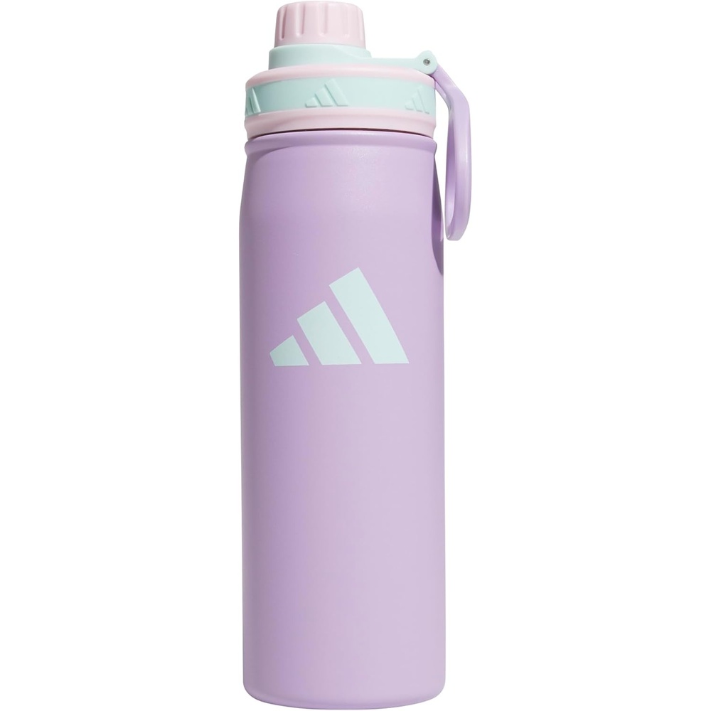 image:imageadidas Stainless Steel Metal Water Bottle 20 oz 600 mL Screw CapPowder Plum PurpleClear PinkSemi Flash Aqua Blue