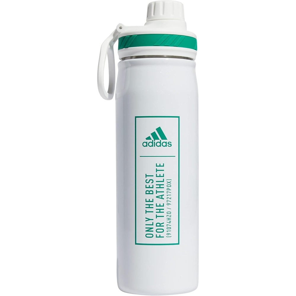 image:imageadidas Stainless Steel Metal Water Bottle 20 oz 600 mL Screw CapWhiteCourt Green