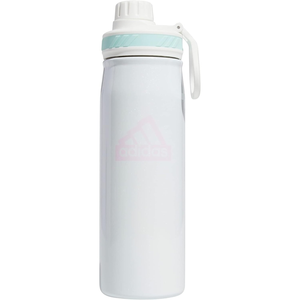image:imageadidas Stainless Steel Metal Water Bottle 20 oz 600 mL Screw CapWhiteOrchid Fusion PurpleSemi Flash Aqua Blue