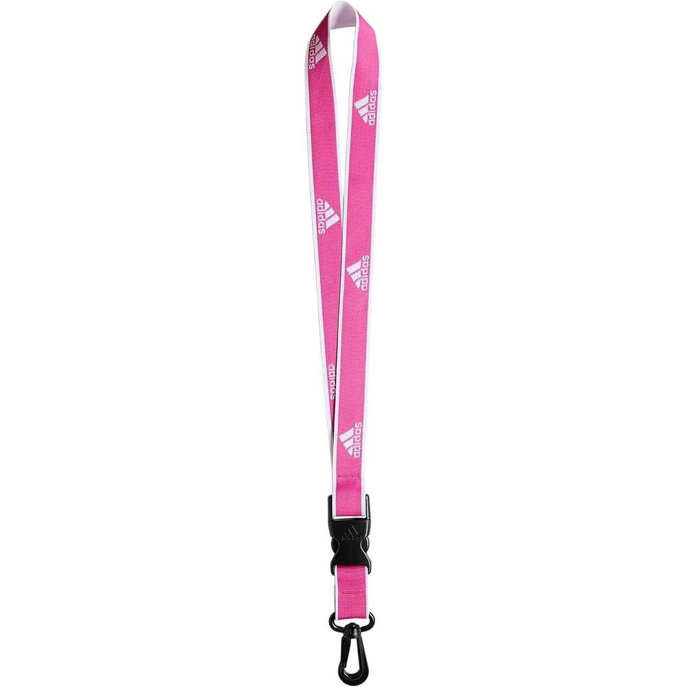 image:imageadidas Unisex Adult Lanyard for Keys ID Badge Holder Keychain with Breakaway Buckle1Team Shock PinkWhite