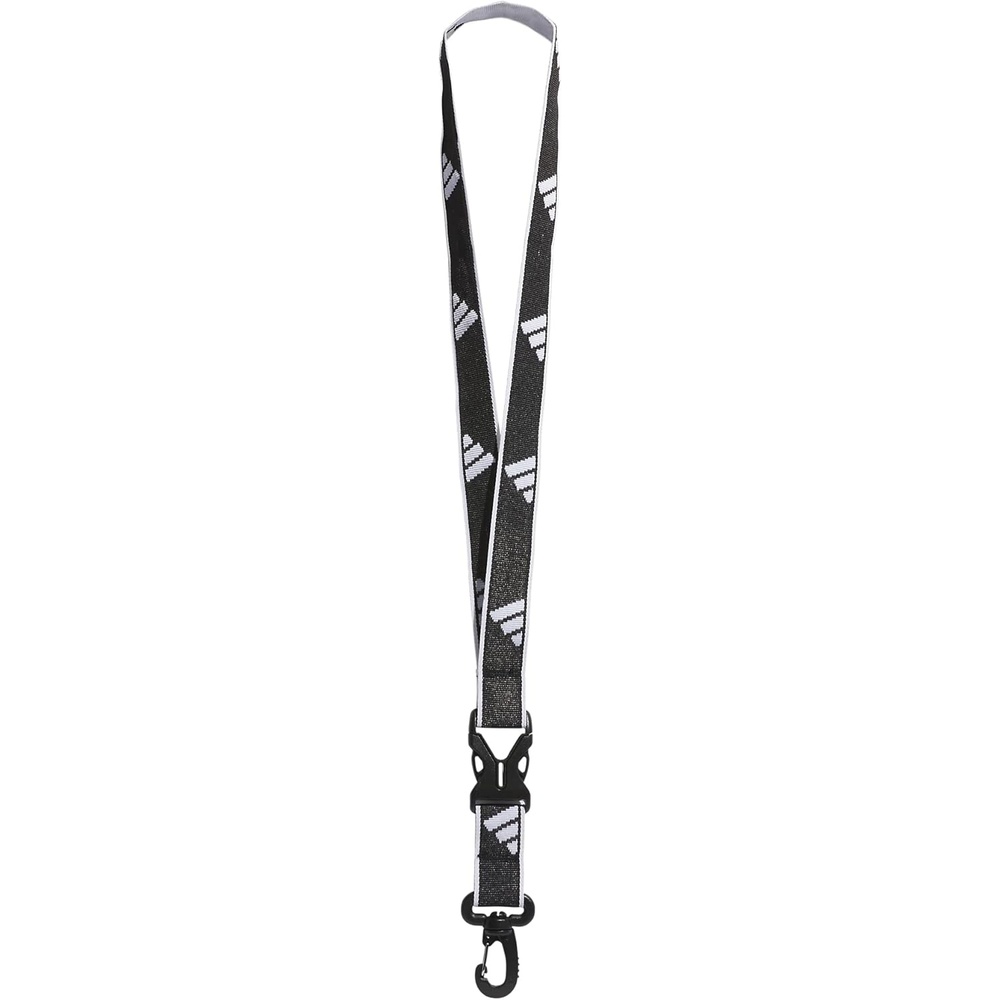 image:imageadidas Unisex Adult Lanyard for Keys ID Badge Holder Keychain with Breakaway Buckle2BlackWhite