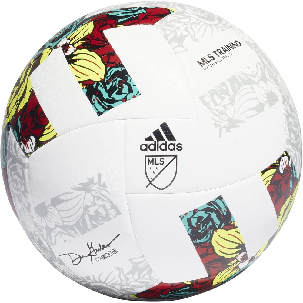 image:imageadidas Unisex MLS Soccer BallWhiteSolar YellowPower Blue