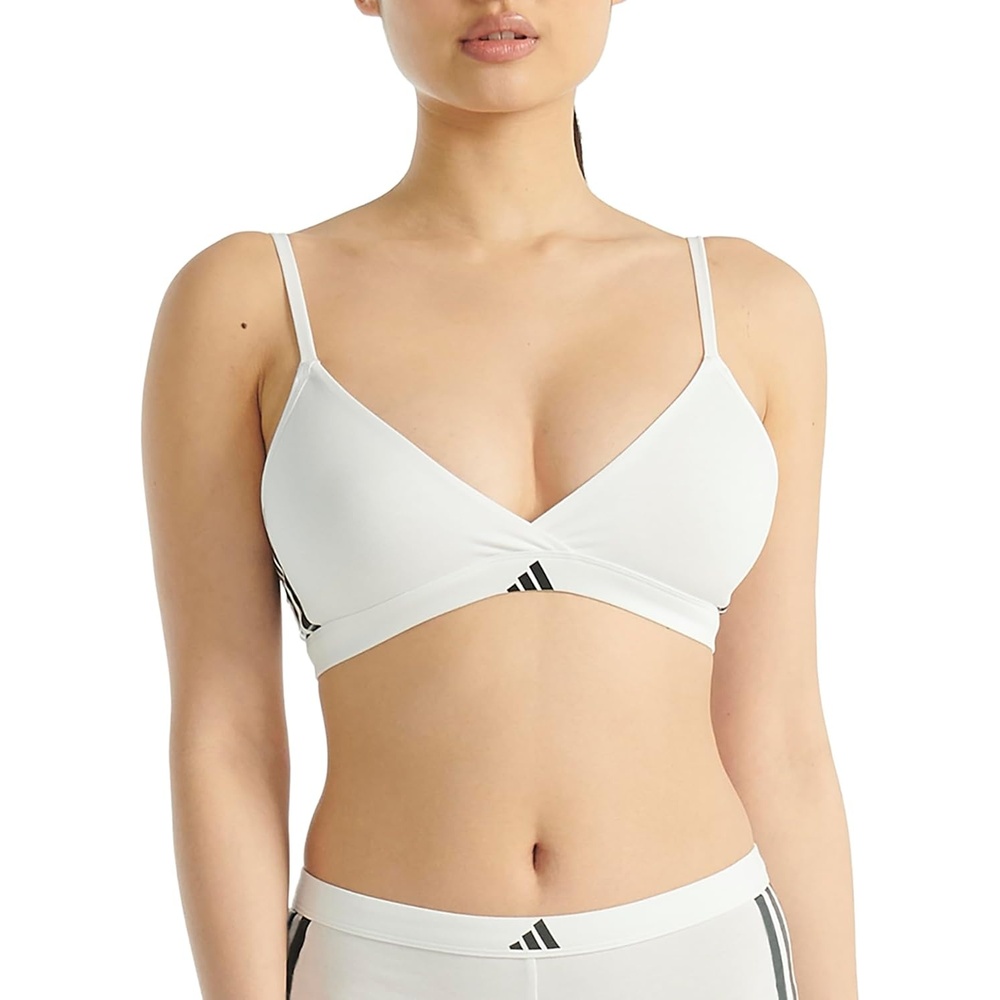 image:imageadidas Womens 3 Stripes Active Essentials Cotton Triangle Wrap BraletteWhite