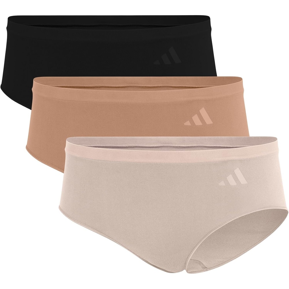 image:imageadidas Womens Active Seamless Hipster UnderwearBlackToasted AlmondWonder Quartz