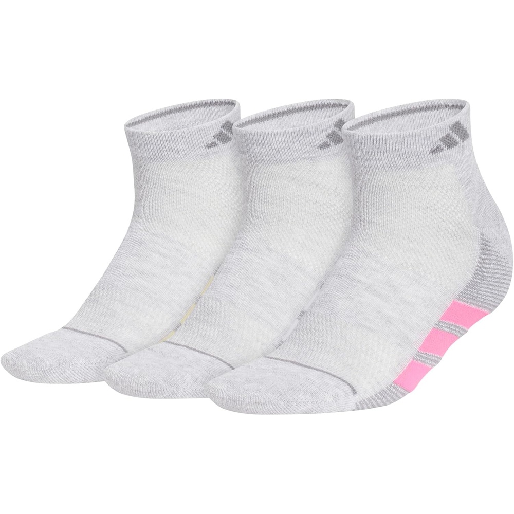 image:imageadidas Womens All Day Training Workout Socks 3 Pairs Multiple HeightsCool Light HeatherSemi Ice Tangerine OrangeWhiteLow Cut