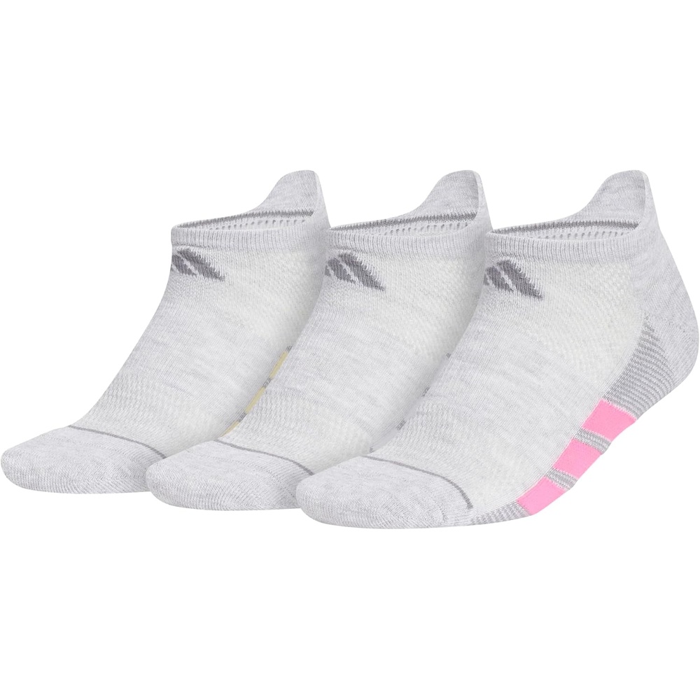 image:imageadidas Womens All Day Training Workout Socks 3 Pairs Multiple HeightsCool Light HeatherSemi Ice Tangerine OrangeWhiteNo Show
