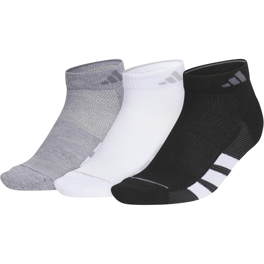 image:imageadidas Womens All Day Training Workout Socks 3 Pairs Multiple HeightsGreyWhiteBlackLow Cut
