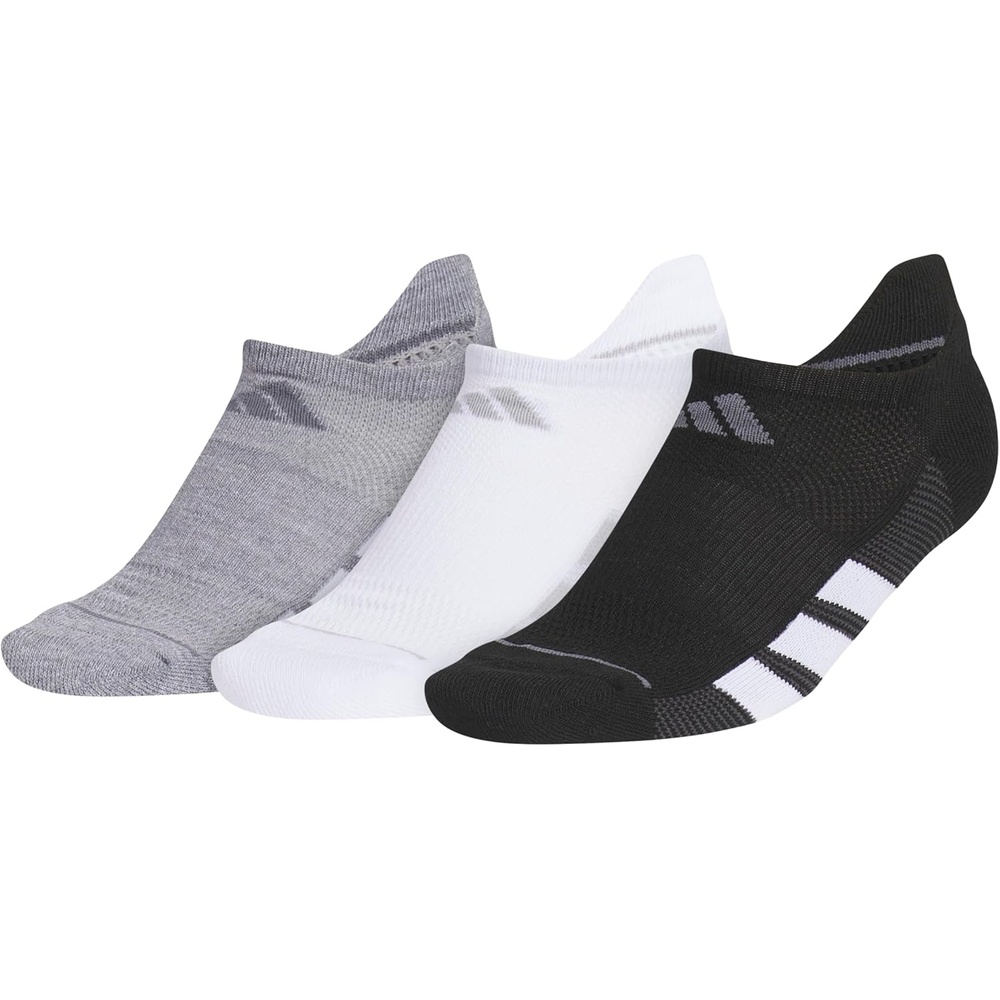 image:imageadidas Womens All Day Training Workout Socks 3 Pairs Multiple HeightsGreyWhiteBlackNo Show