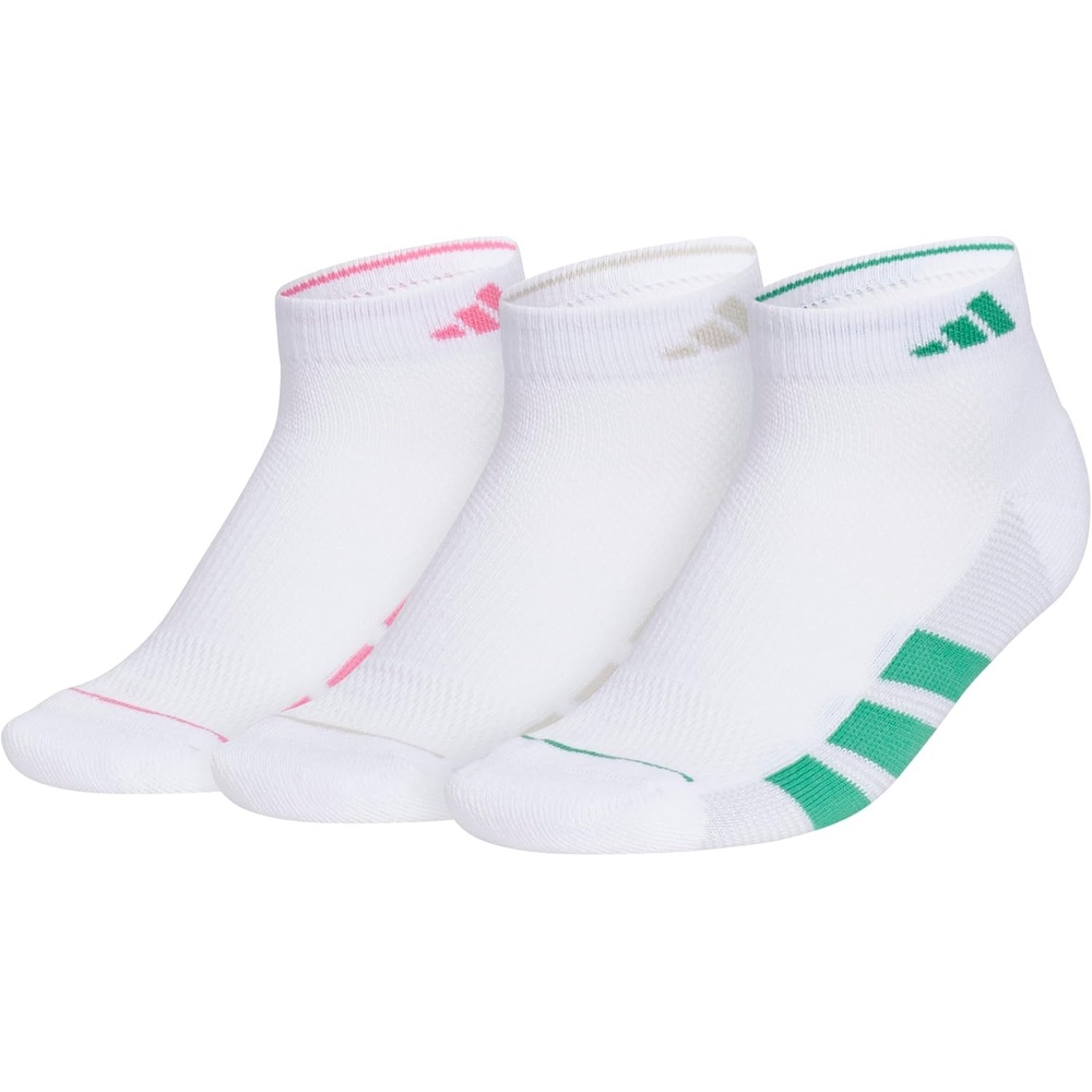 image:imageadidas Womens All Day Training Workout Socks 3 Pairs Multiple HeightsWhitePink FusionWonder Alumina GreyLow Cut